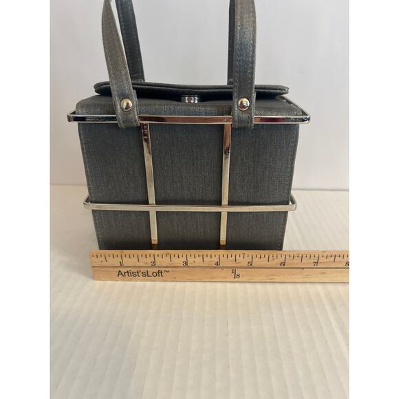Vintage INSPIRED 1950s Wounded Bird Etra Box Purse with silver caging - Picture 12 of 16